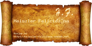 Heiszler Feliciána névjegykártya